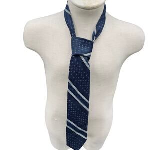 Navy Blue Striped & Dotted Mens Tie
